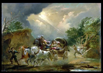Kutsche in einem Gewitter, 1790er